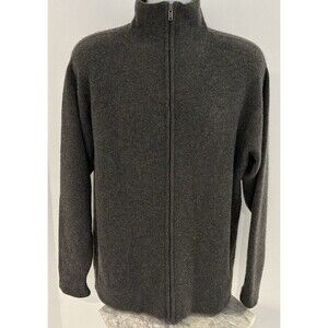 EUC Banana Republic 100% Cashmere Gray Sweater LS Full Zip Elegant